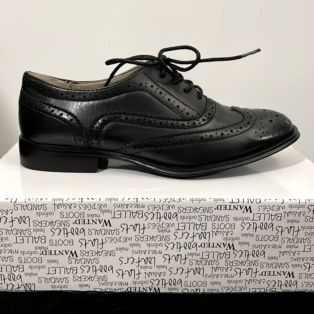 Wanted Oxford Style Black Shoes